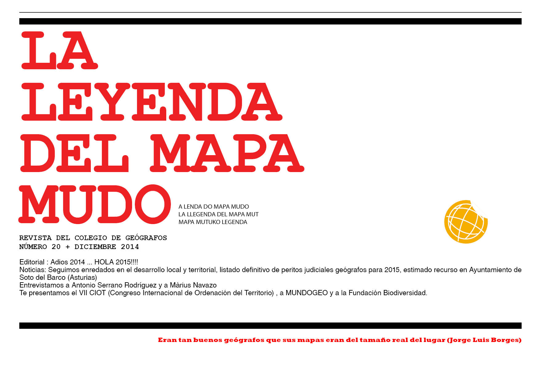 Portada Leyenda del Mapa Mudo Diciembre 2014