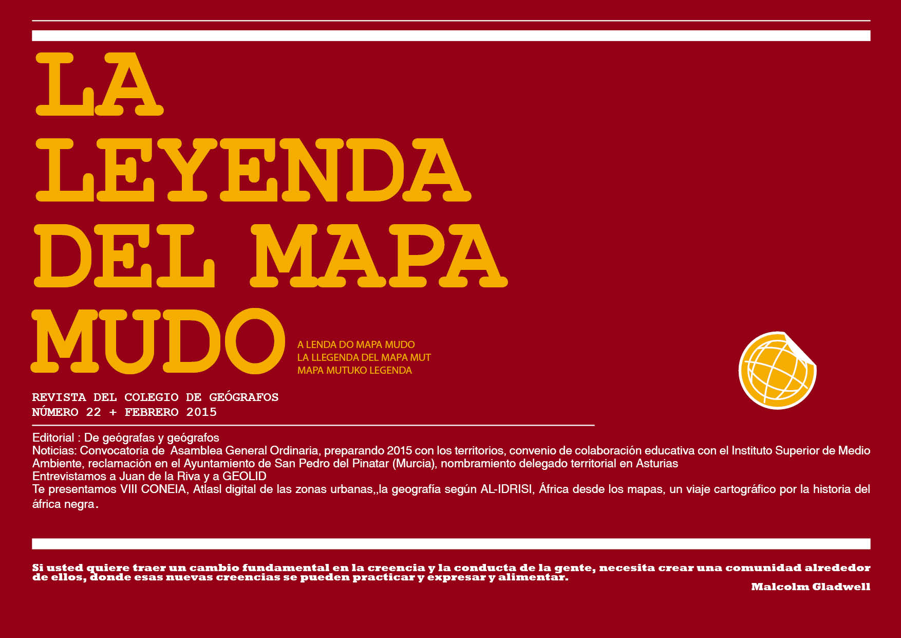 Portada Leyenda del Mapa Mudo Febrero 2015