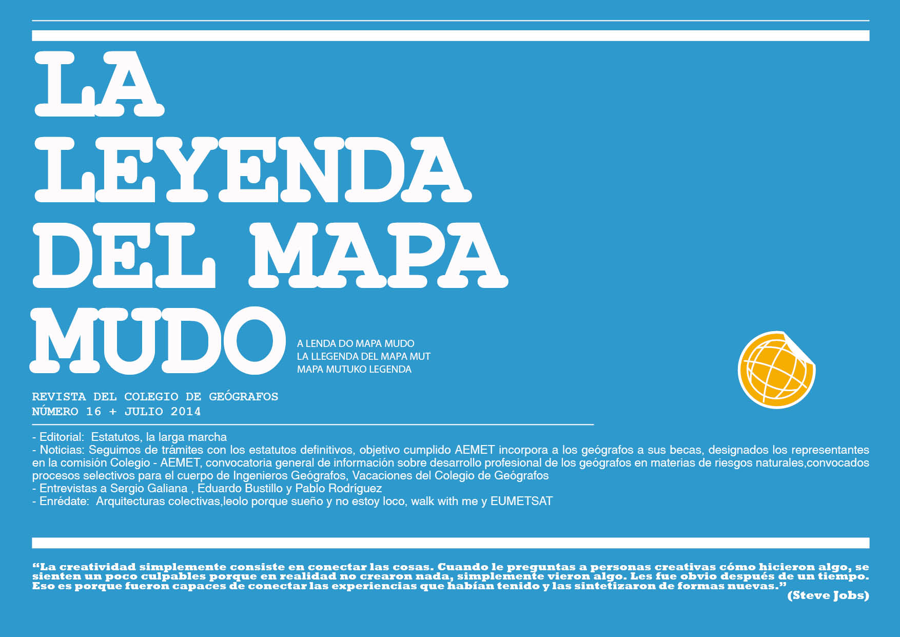 Portada Leyenda del Mapa Mudo Julio 2014