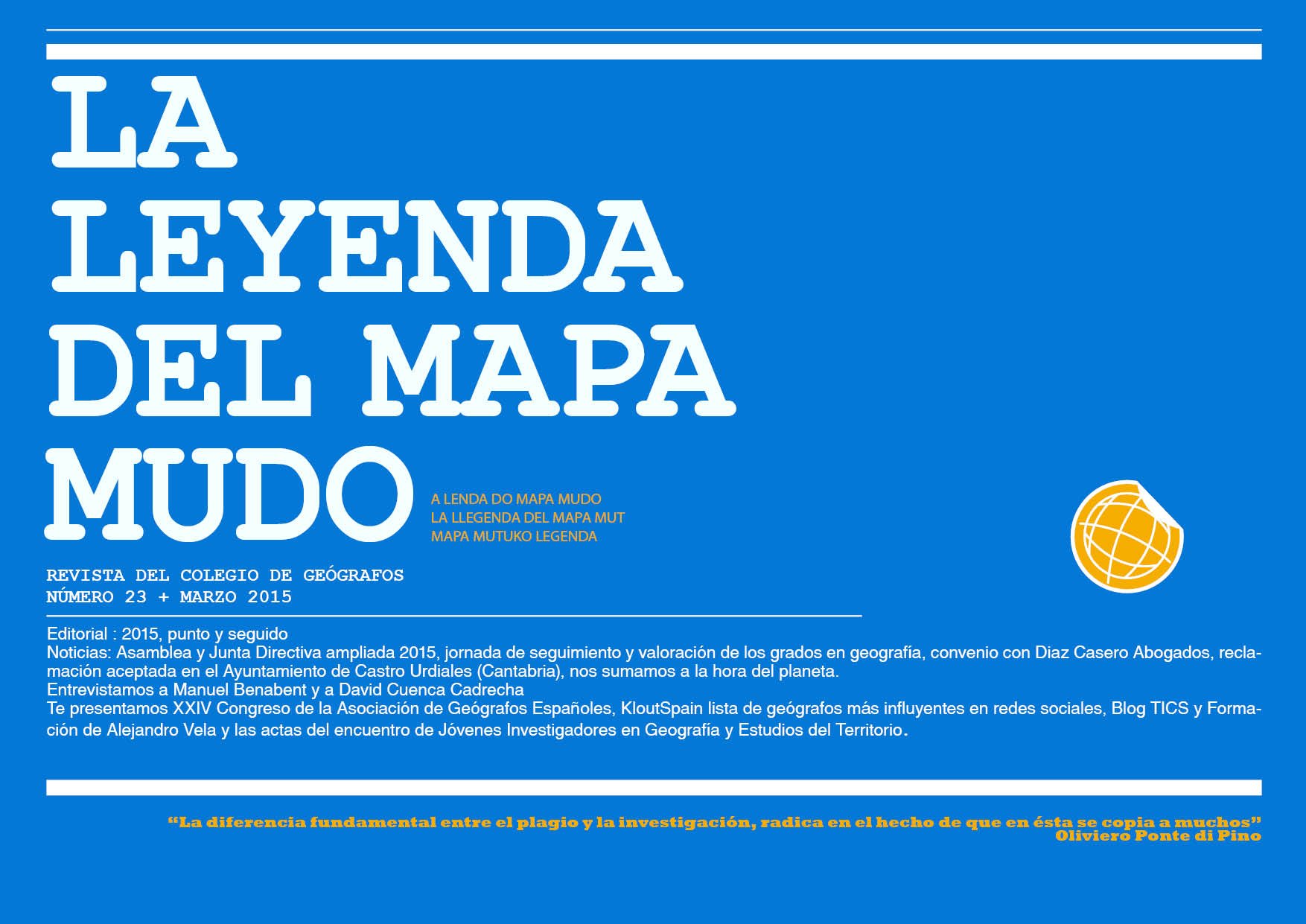 Portada Leyenda del Mapa Mudo Marzo 2015