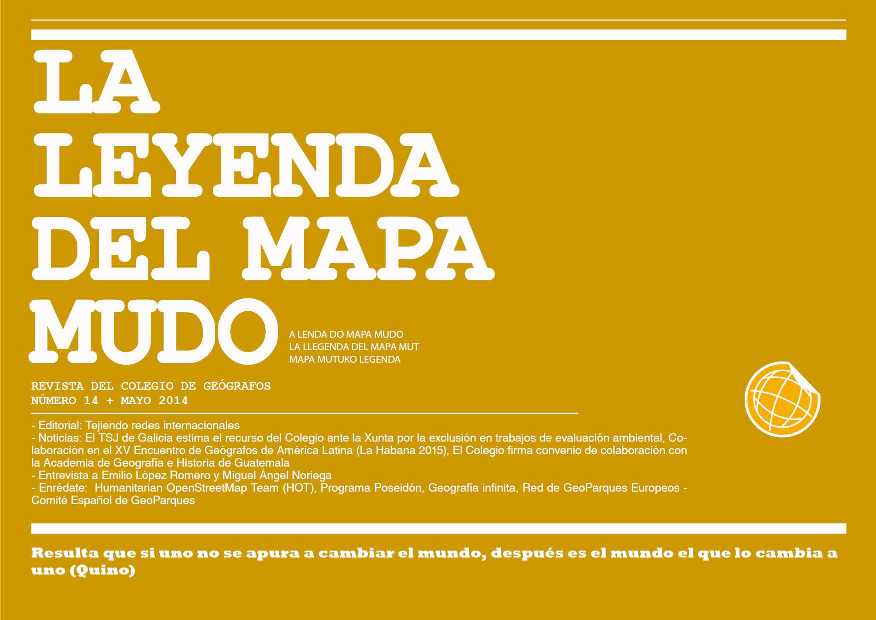 Portada Leyenda del Mapa Mudo Mayo 2014