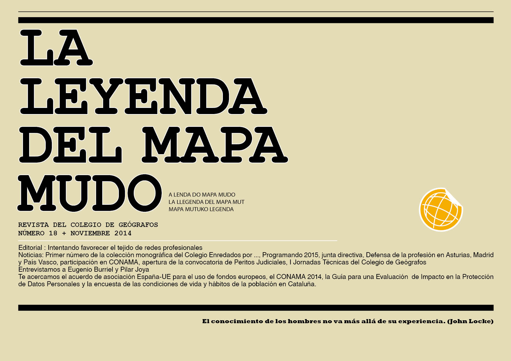 Portada Leyenda del Mapa Mudo Noviembre 2014