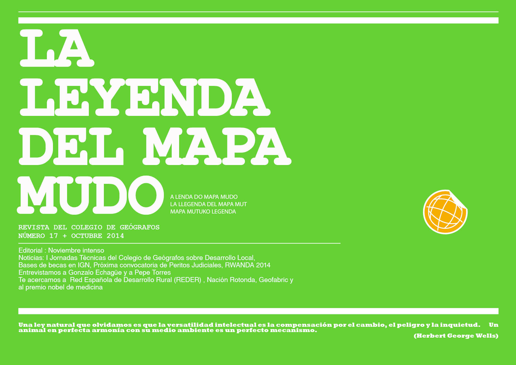 Portada Leyenda del Mapa Mudo Octubre 2014