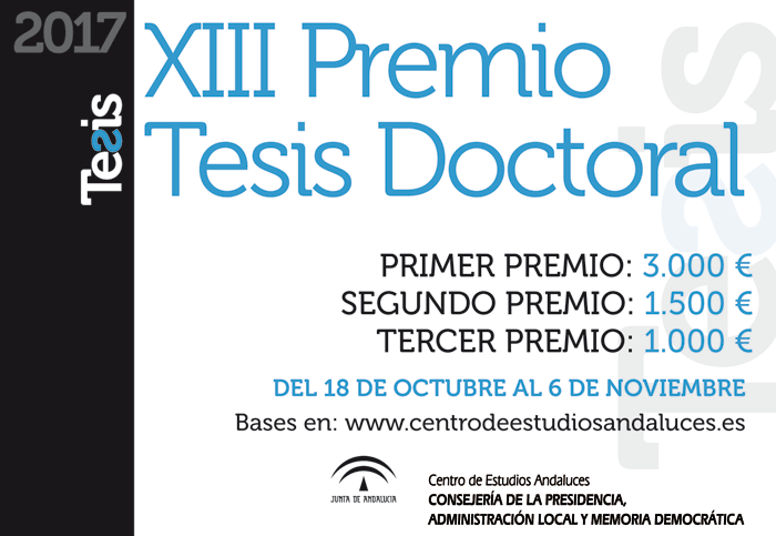 El Centro de Estudios Andaluces convoca una nueva edición del Premio a la Mejor Tesis Doctoral