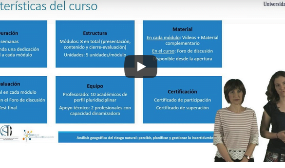 MOOC Análisis geográfico del riesgo natural: percibir, planificar y gestionar la incertidumbre