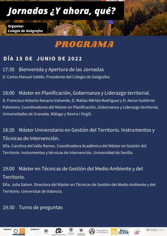 Programa de las Jornadas ¿Y ahora, qué?