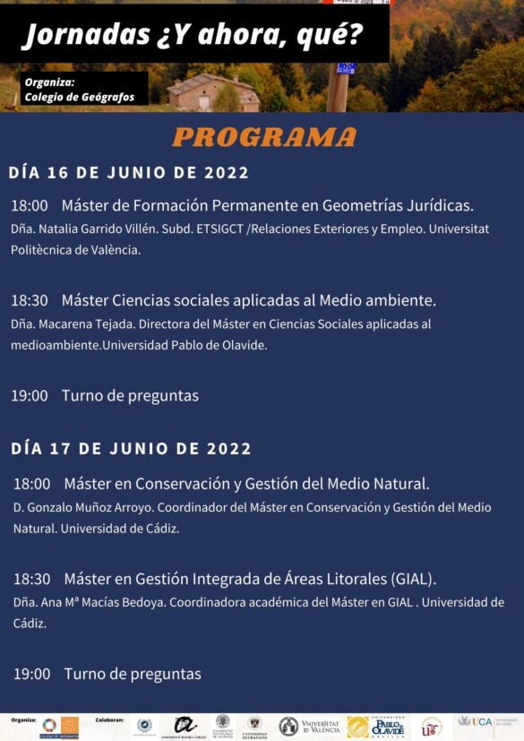 Programa de las Jornadas ¿Y ahora, qué?